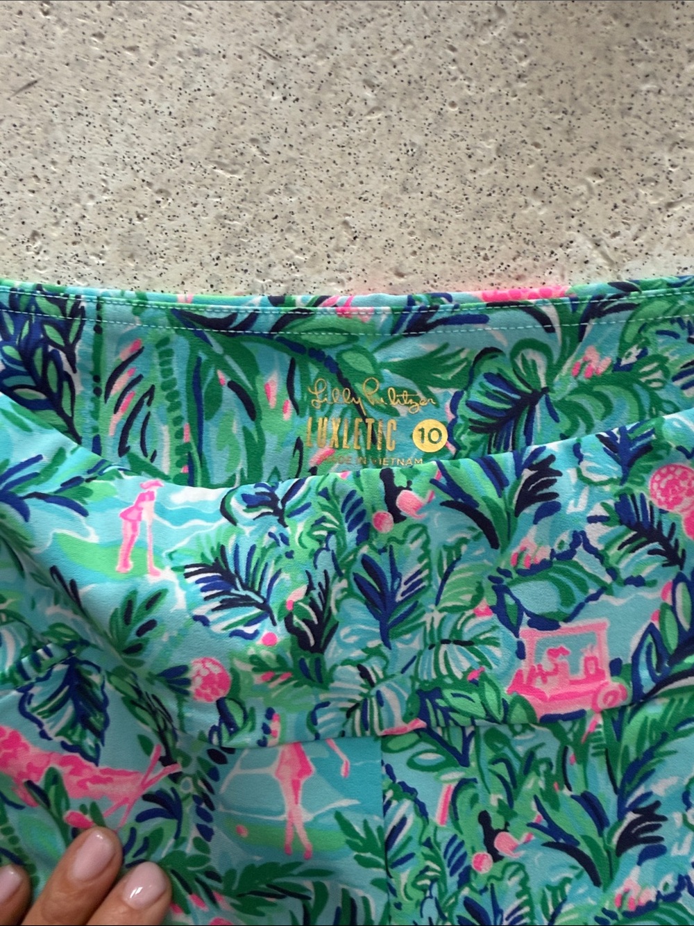 Lilly Pulitzer Tropical Floral Bermuda Shorts in Aqua, Pink & Green - Picture 2 of 3